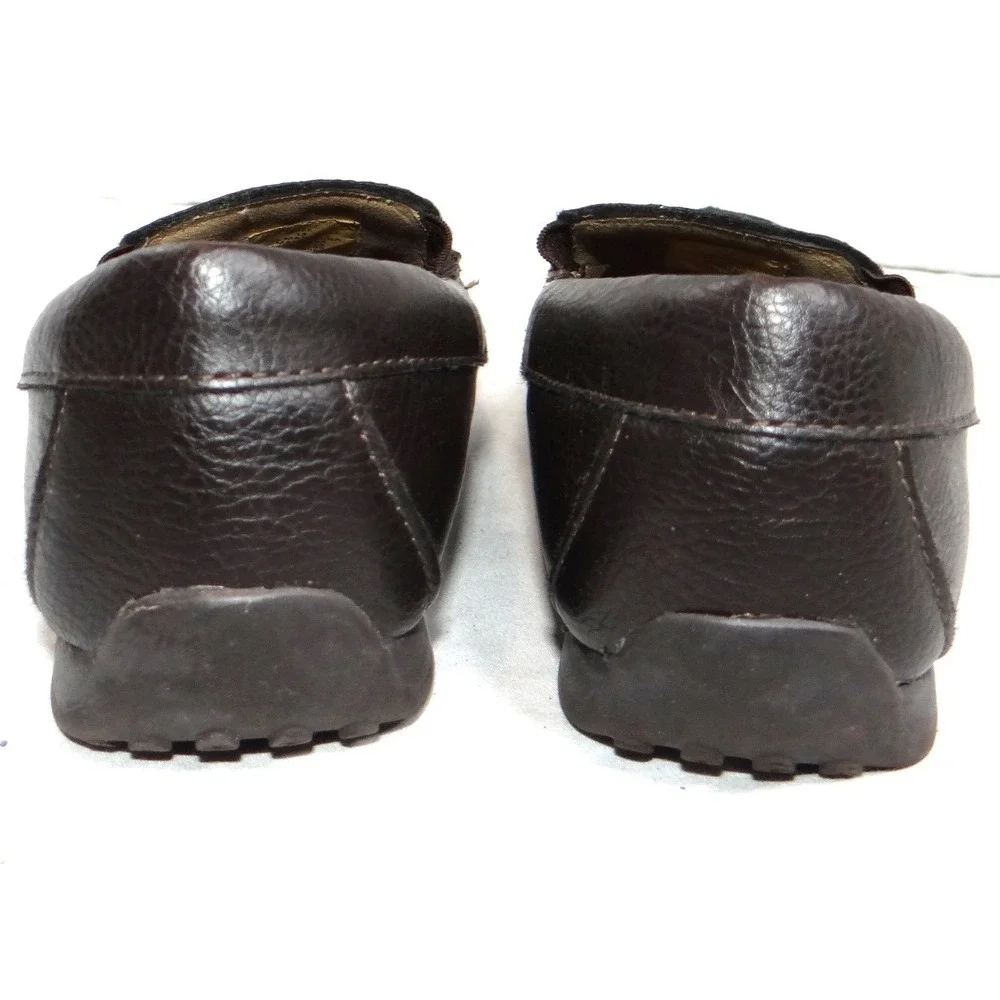 Kids Brown Faux Leather Slip On Loafer Shoes Size 13‎